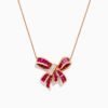 Ruby Bow Diamond Pendant