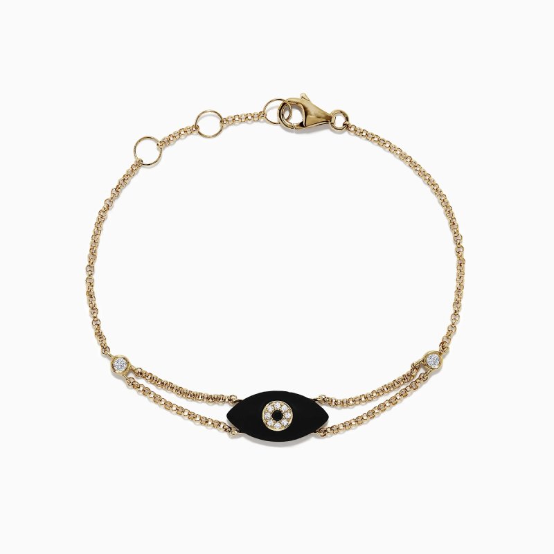 Diamond Evil Eye Gold Bracelet