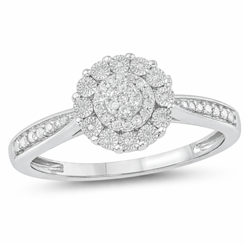 Majestic Spark Diamond Cluster Ring