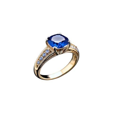 The "Azure Empress" Oval Cut Deep Blue Sapphire & Brilliant Diamond Sunburst Ring
