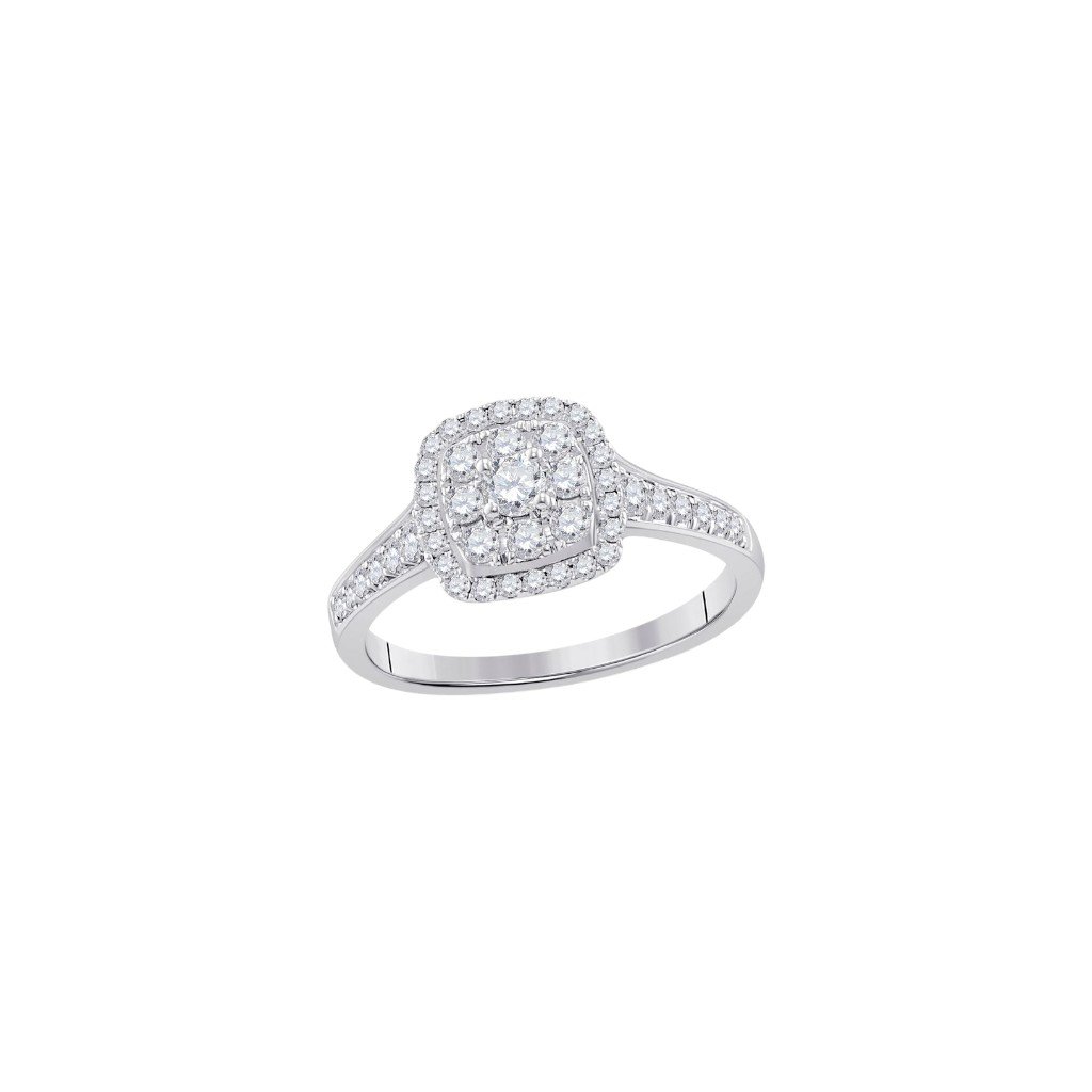 The "Illumination" Brilliant Diamond Cluster Bifurcated Ring