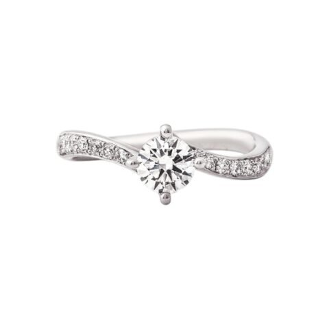 Round Brilliant Diamond Split Shank Ring