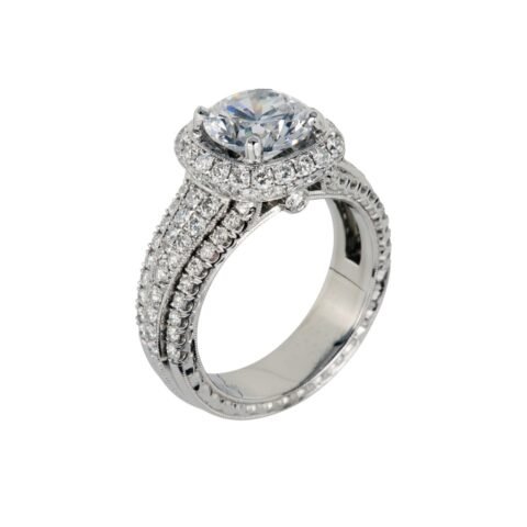 The "Grand Empress" Double Halo Triple-Row Ring