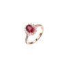 The "Royal Crimson" Natural Ruby Halo Ring